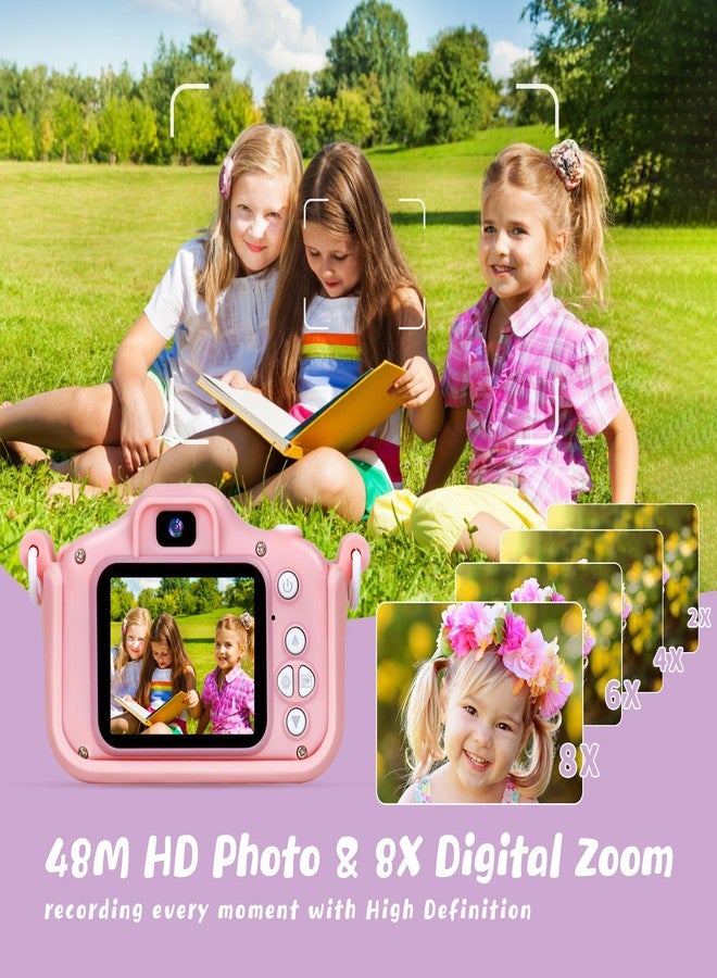 KIZJORYA X5 Kids Digital Camera, Pink, Unisex, 32GB SD Card, 8X Digital Zoom, Auto Focus, Cute Frames, Film Filters, Easy to Use, Durable Design - Image 3